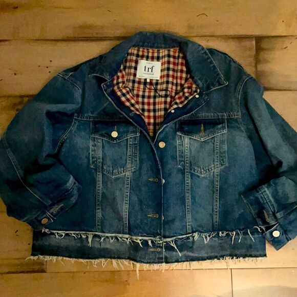 Iconic- Zara Gorgeous lined gingham denim jacket - Picture 1 of 10